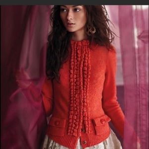 Anthropology Moth Orange Cardigan